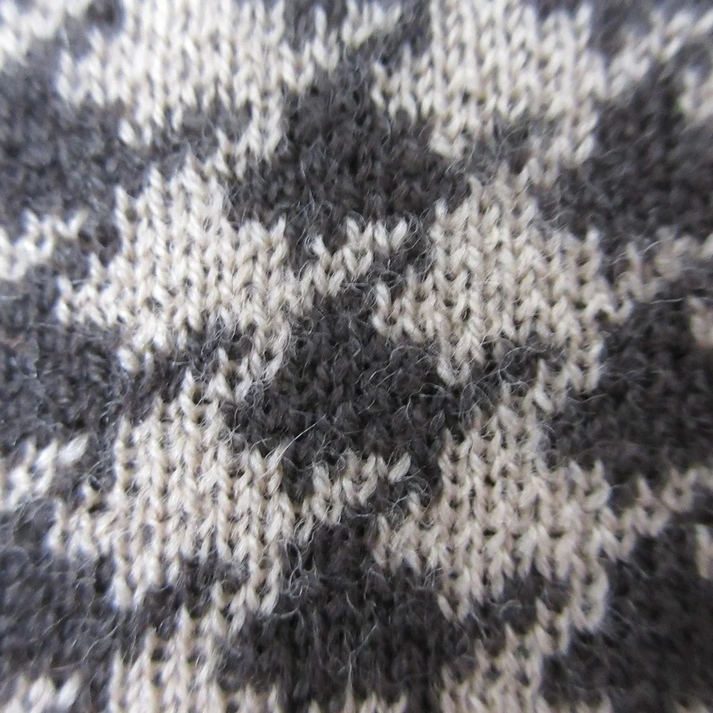 Talbots Merino Wool Sweater Womens Petite Large Brown Houndstooth Classic Preppy